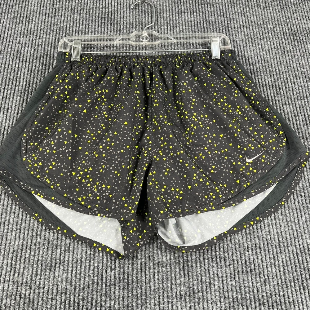 Nike Shorts Womens Large Black Lined Dri Fit Geometric Active Casual Workout Gym